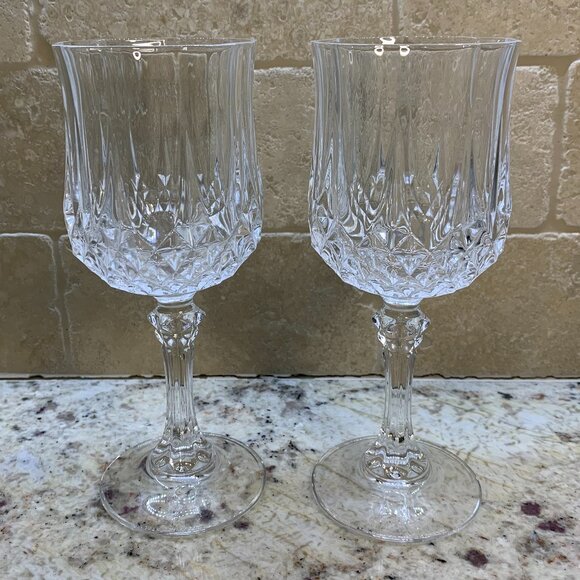 Cristal d'Arques Longchamp clear wine glasses - set of 2 - Picture 1 of 7
